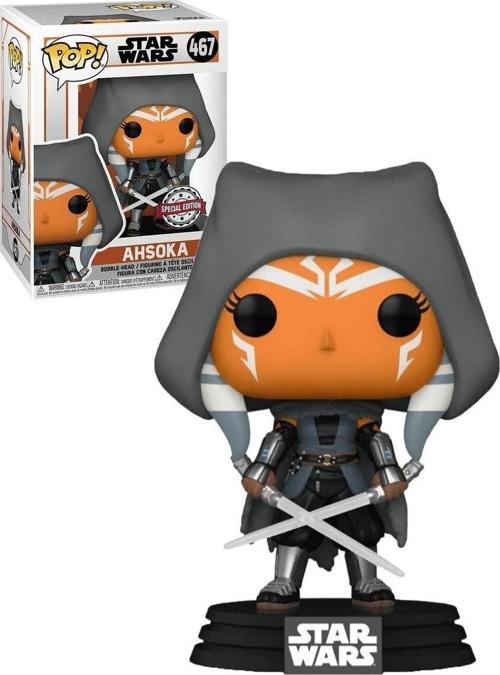 Pop! Star Wars: Çift Kılıç Vinil Bobblehead ile Kapşonlu Ahsoka