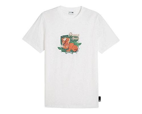 Graphics Puma Spritz Tee Erkek Günlük Tişört 62541402 Beyaz