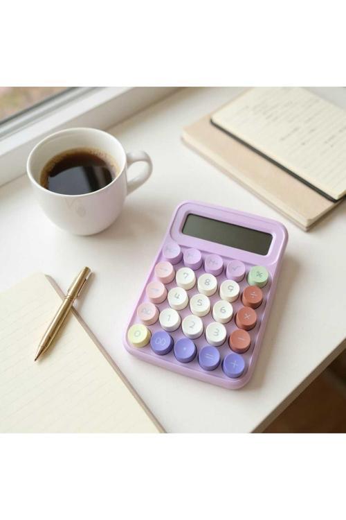 Runzon Hesap Makinesi Renkli Pastel Bilgisayar Tuş Takımı Tasarımlı, Masaüstü