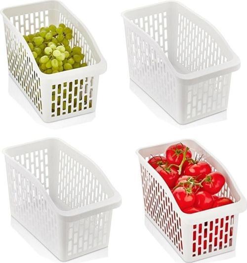4 Adet Buzdolabı Sepeti Dolap Içi Düzenleyici Sepet Organizer Jumbo Org-23