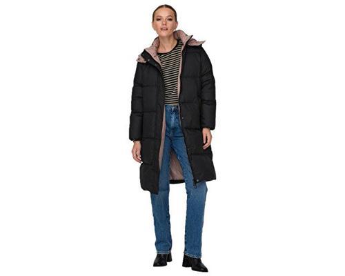 Onlvilma Down Long Coat Cc Otw Kadın Günlük Mont 15294681-TAUPE-GRAY Siyah