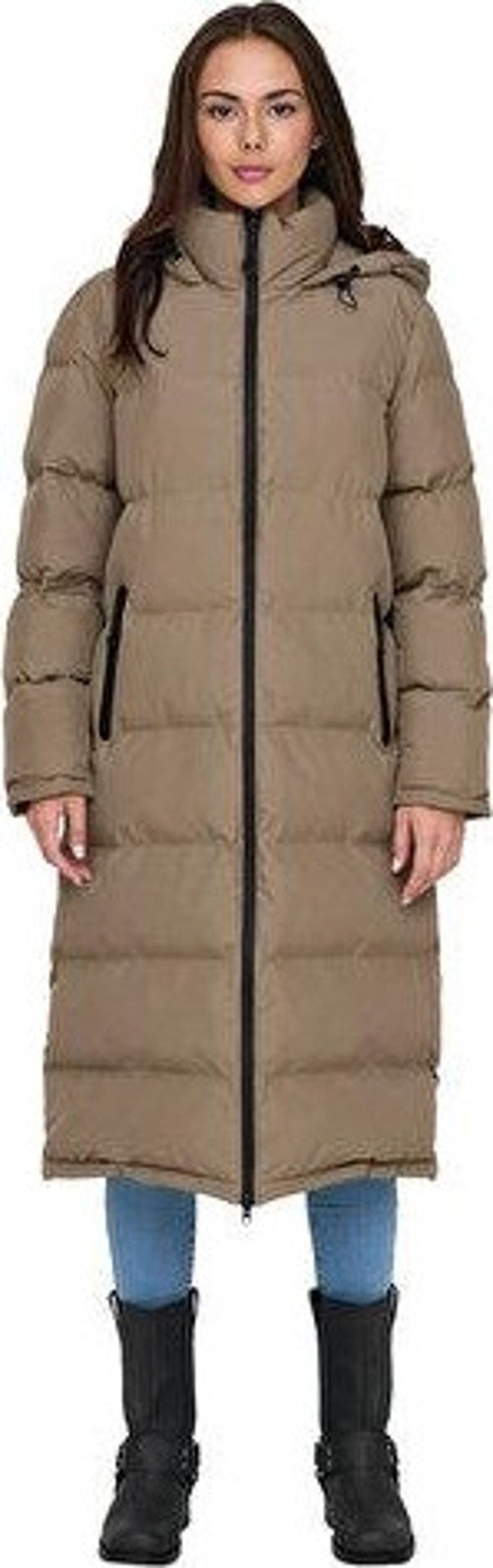 Onlpaula Premium Puffer Kadın Günlük Mont 15326655-WALNUT Krem