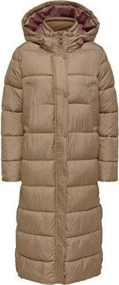 Onlcammie X- Long Quilted Coat Otw Kadın Günlük Mont 15267338-TIGERS-EYE Krem