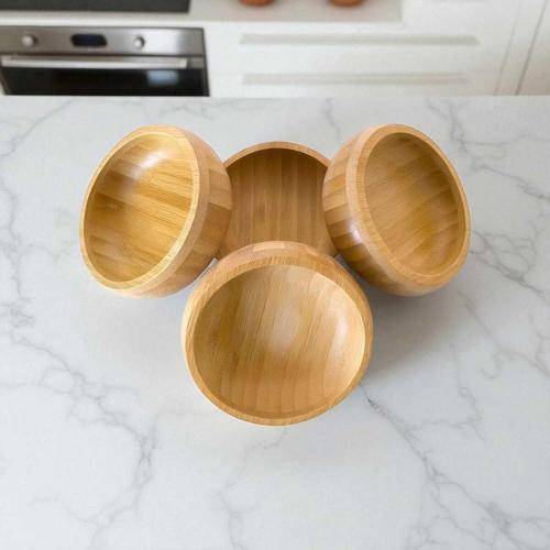 Bambu Yuvarlak Kase Çerezlik Sunum ve Sosluk Kahvaltılık 9X3 cm