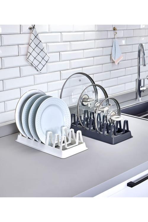 1 Adet Raffy 6 Bölmeli Tencere Kapak Tabak Düzenleyici Organizer G-234