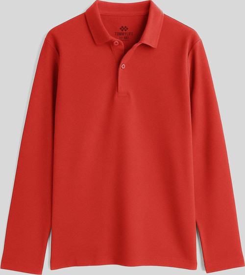 Coral Polo Yaka Basic Uzun Kollu Erkek Çocuk T-Shirt - 11170