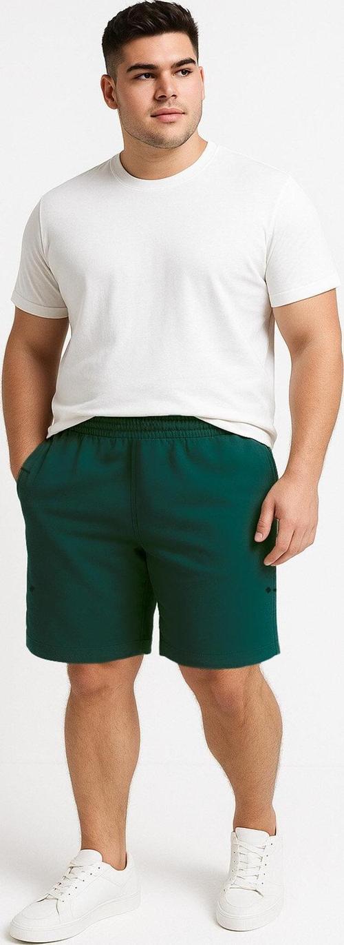 Çam Yeşil Rahat Form Bağcıklı Cep Detaylı Battal Büyük Beden Erkek Şort - 81297