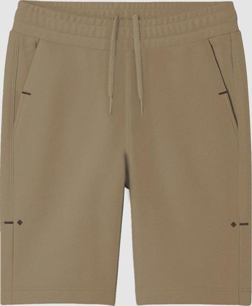 Koyu Bej Rahat Form Bağcıklı Cep Detaylı Battal Büyük Beden Erkek Şort - 81297