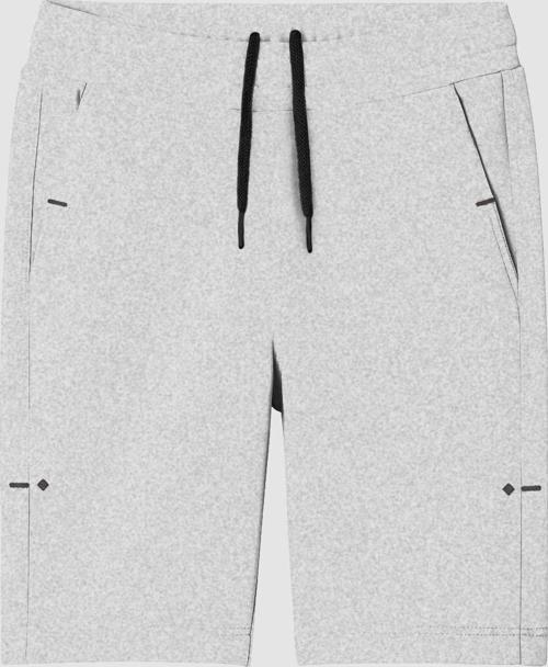 Gri Melanj Rahat Form Bağcıklı Cep Detaylı Battal Büyük Beden Erkek Şort - 81297