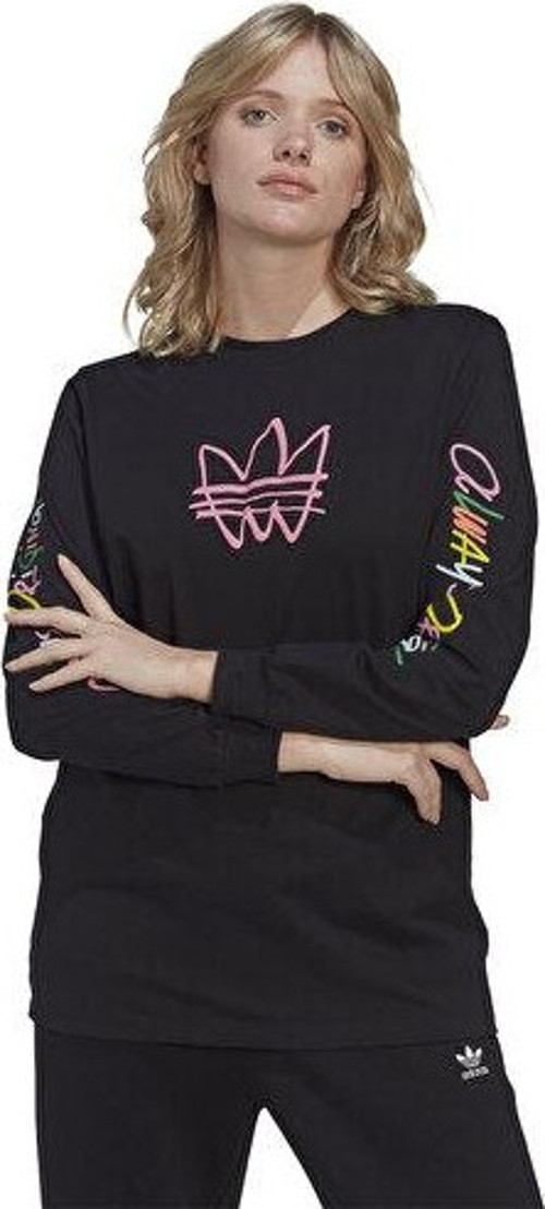 Graphic Ls Tee Kadın Günlük Tişört HN6342 Siyah