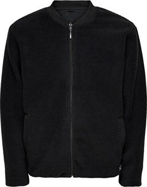 Onssawyer Fleece Bomber Otw Erkek Polar Ceket 22022674-BLACK Siyah