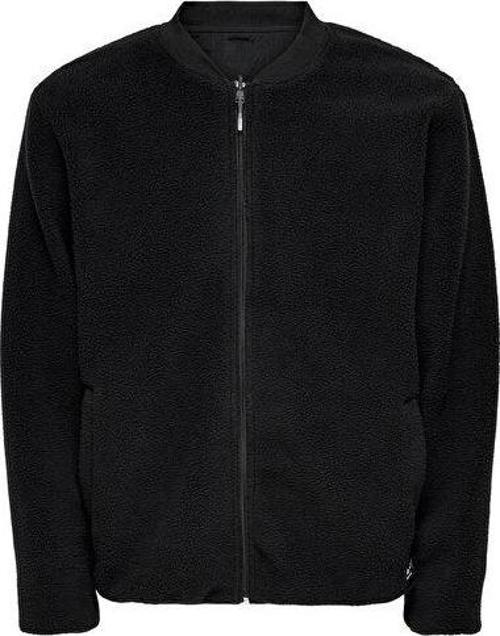 Onssawyer Fleece Bomber Otw Erkek Polar Ceket 22022674-BLACK Siyah