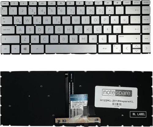 Hp 14-CM1000NT (8UH47EA) Uyumlu Notebook Klavye Işıklı Gümüş Gri TR