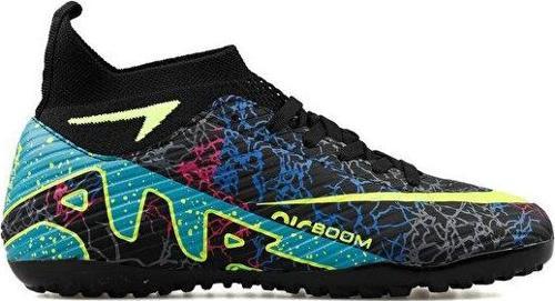 Erkek Halı Saha Ayakkabısı MHS-SIYAH-TURKUAZ-DESENLI Siyah