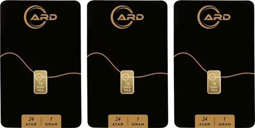 ARD 1 gr 24 Ayar Külçe Altın 3 Adet