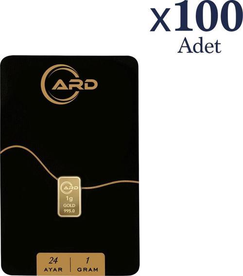 ARD 24 Ayar 100 Adet 1 gr Külçe Altın