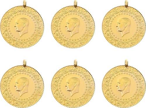 Eski Kulplu Ziynet Yarım Altın 6 Adet