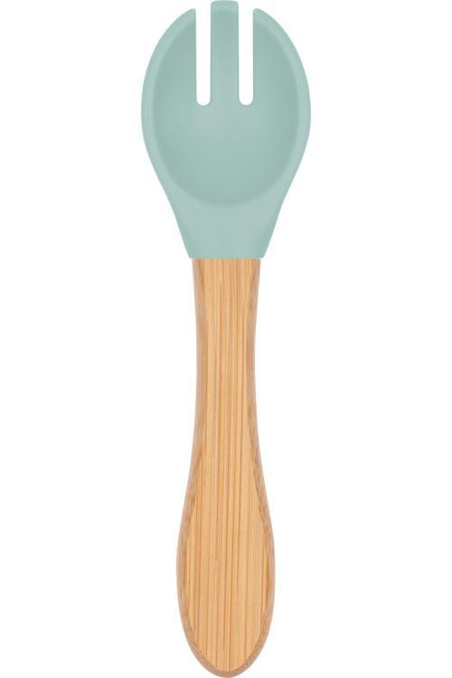 Bambu Saplı Silikon Mama Çatalı Spring Yeşil