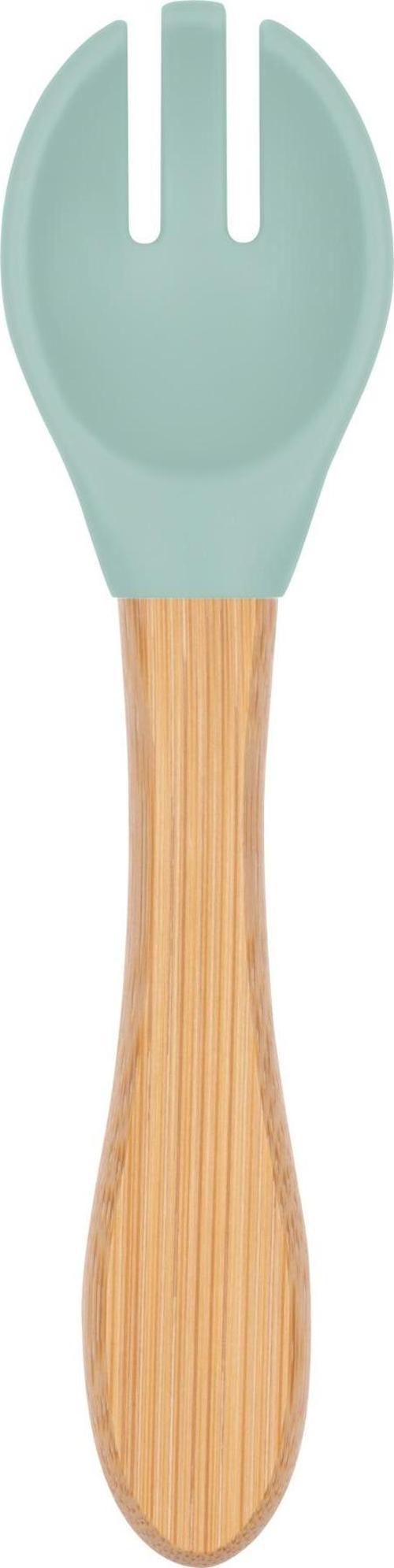 Bambu Saplı Silikon Mama Çatalı Spring Yeşil