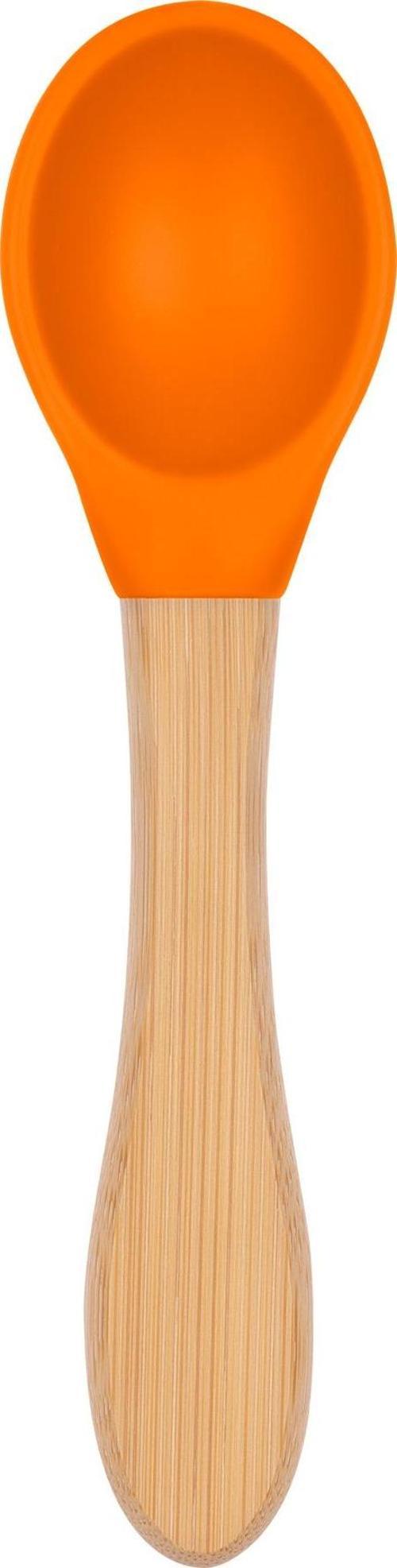 Bambu Saplı Silikon Mama Kaşığı Sunset Turuncu