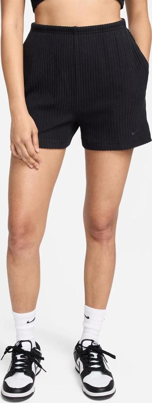 Chill Rib High Rise Slim 3" Shorts Kadın Dar Kesim 7,5cm (yaklaşık) Fitilli Jarse Şort Siyah
