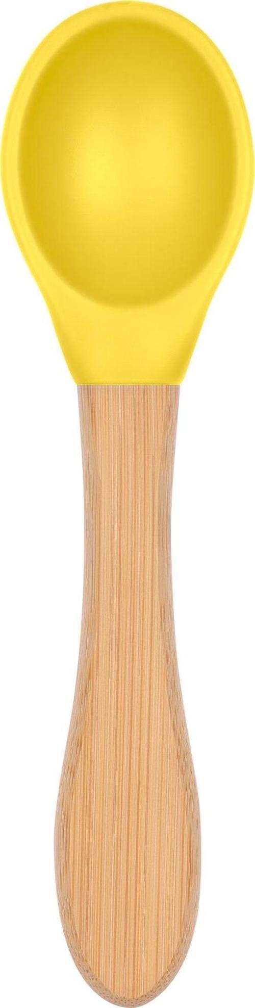 Bambu Saplı Silikon Mama Kaşığı Sunrise Sarı