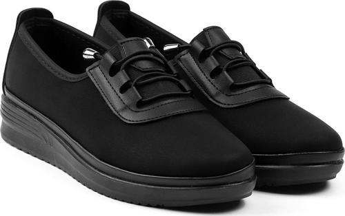 Kadın Siyah Ortopedik Anne Ayakkabısı - Rahat Kaymaz Taban, Bağcıklı Günlük Yürüyüş Ayakkabısı