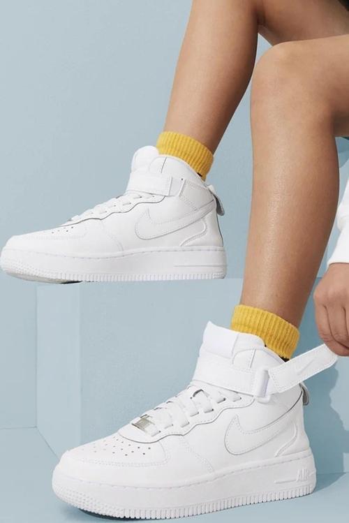 Air Force 1 Mid AF1 Easyon Leather Unisex Sneaker White Hakiki Deri Unisex Günlük Spor Ayakkabı Beyaz