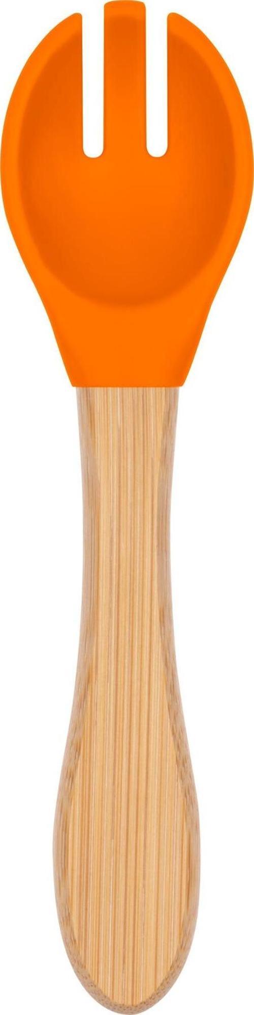 Bambu Saplı Silikon Mama Çatalı Sunset Turuncu