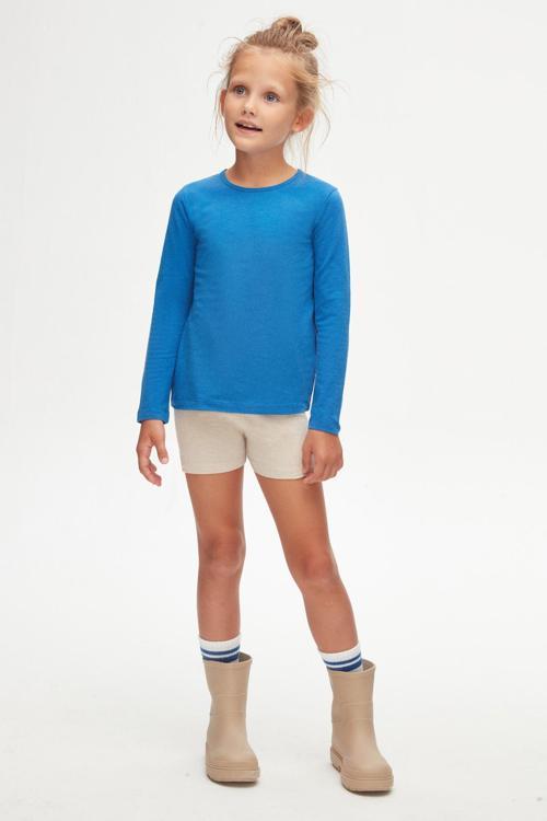 Saks Basic Mevsimlik Likralı Uzun Kollu Kız Çocuk Tişört