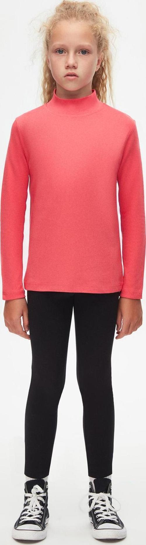 Nar Çiçeği Basic Kışlık Yarım Balıkçı Yaka Uzun Kollu Kız Çocuk Tişört