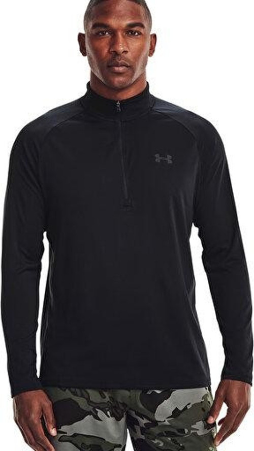 Ua Tech 2.0 1/2 Zip Erkek Antrenman Uzun Kollu Tişört 1328495-001 Siyah