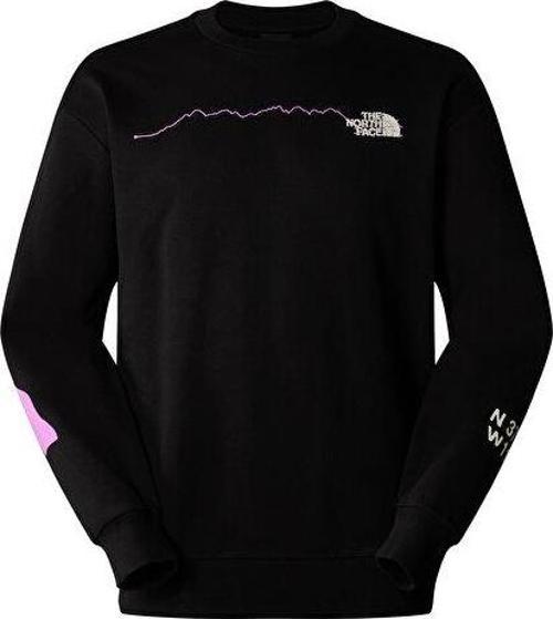 U Nse Graphic Crew Unisex Günlük Sweatshirts NF0A87F4JK31 Siyah