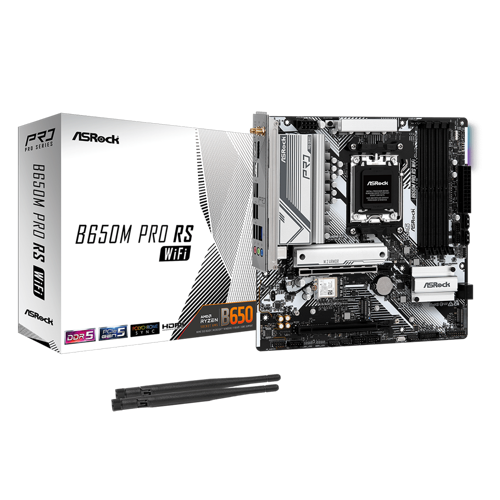 B650M Pro RS WIFI 7200MHz DDR5 Soket AM5 M.2 USB 3.2 HDMI mATX Anakart