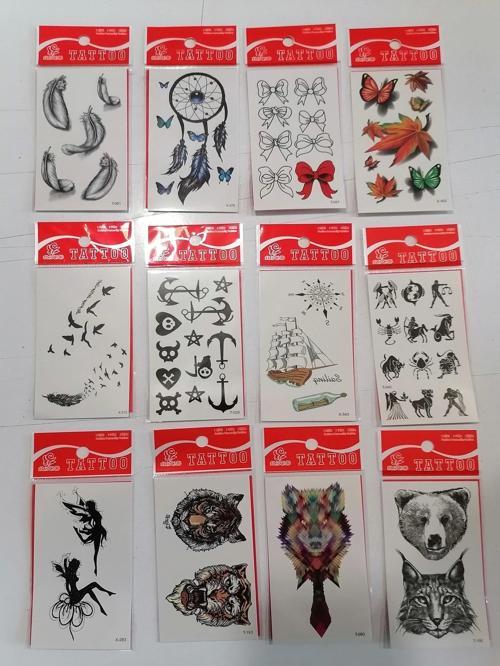 12 Adet Birden Minimal Yapıştırma Dövme Model 12