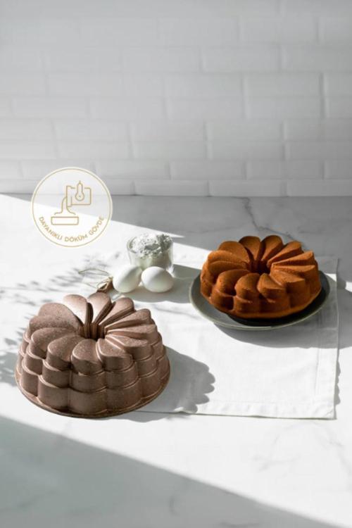 Manolya Aleminyum Döküm 25 cm Kek kalıbı Rose Gold