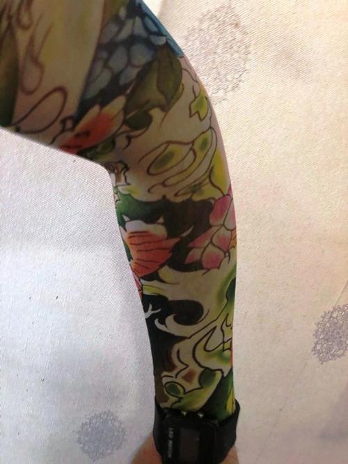 Çift Kol Giyilebilir Dövme Kaplan Desenler Tattoo Sleeve