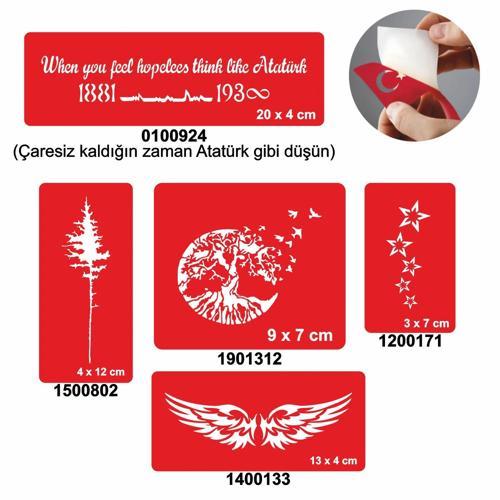 Ağaçlar 5'li Set Geçici Dövme Kına Şablonu