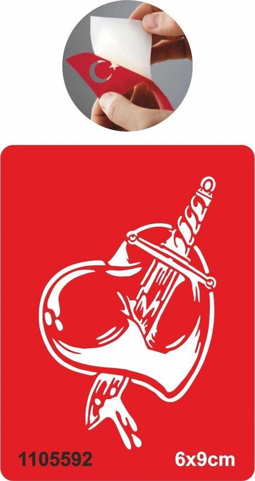 Hançerli Kalp Tattoo Geçici Dövme Şablonları Kına Kalıpları