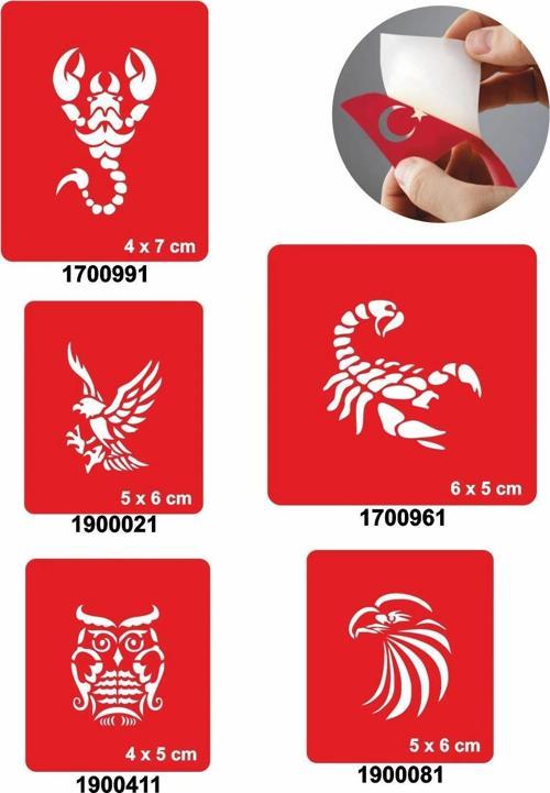 Akrepler 5'li Set Geçici Dövme Kına Şablonu