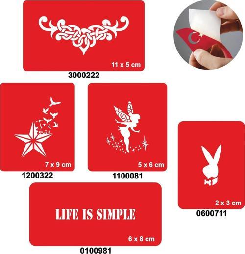 Hayat Basittir 5'li Set Geçici Dövme Kına Şablonu