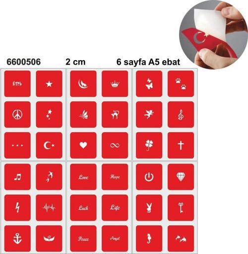 Minik Desenler 36 Adet Minimal set Geçici Dövme Şablonu