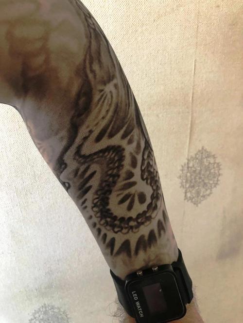 Çift Kol Giyilebilir Dövme Sarmal Desenler Tattoo Sleeve