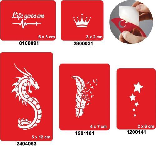 Hayat Devam Ediyor 5'li Set Geçici Dövme Kına Şablonu