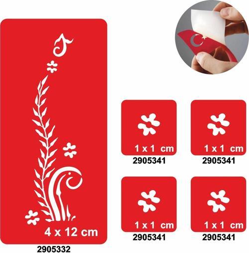 Minik Papatyalar 5'li Set Geçici Dövme Kına Şablonu