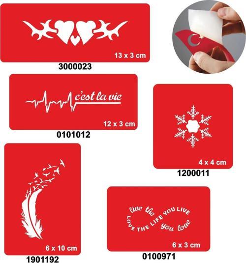 Hayat Yaşamaktır 5'li Set Geçici Dövme Kına Şablonu