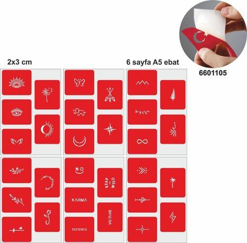 Minimal Desenler 30 Adet Minik desen Geçici Dövme Şablonu