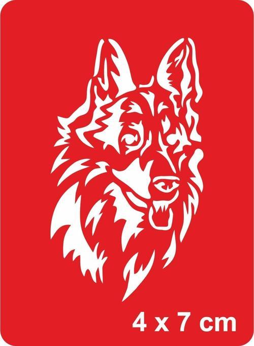 Alman Kurdu Köpek Tattoo Geçici Dövme Şablonları Kına Kalıpları
