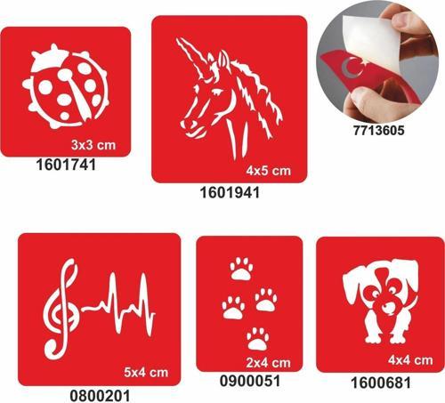 Müzikseverler 5 li Set Geçici Dövme Kına Şablonu