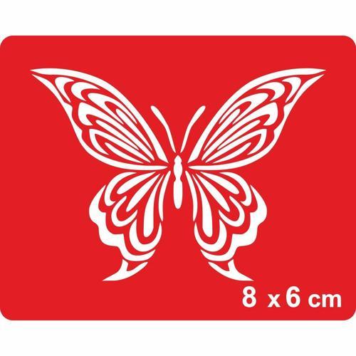 Çizgili Kelebek Tattoo Geçici Dövme Şablonları Kına Kalıpları